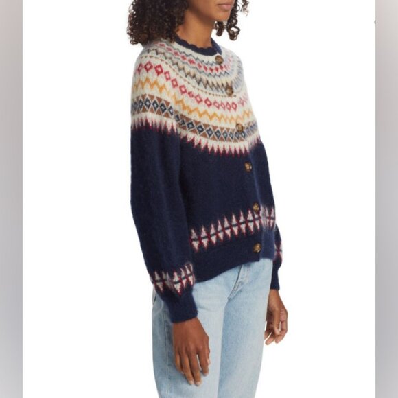 DÔEN Amble Fair Isle-Inspired Mohair-Blend Cardigan - Picture 3 of 10